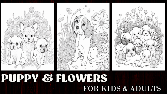 Puppies coloring pages
